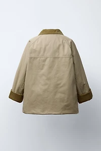 CORDUROY COLLAR TRENCH COAT
