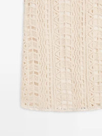 Short openwork dress with metallic detail