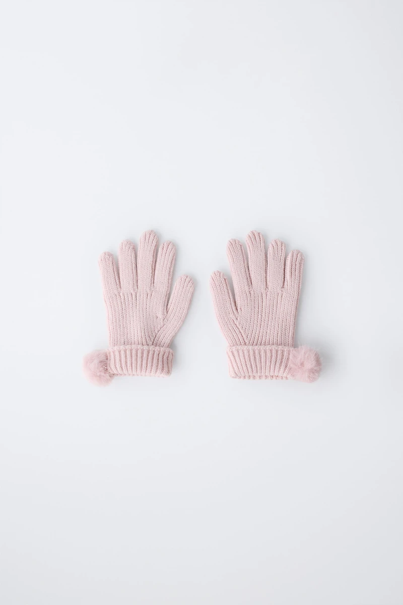 POM-POM KNIT GLOVES