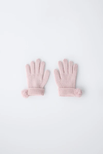 POM-POM KNIT GLOVES