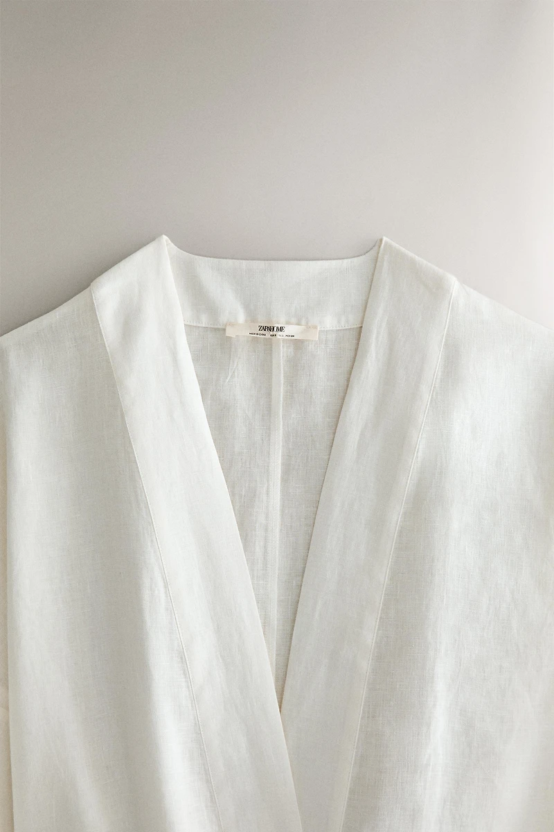 ROBE DE CHAMBRE LIN AVEC CEINTURE