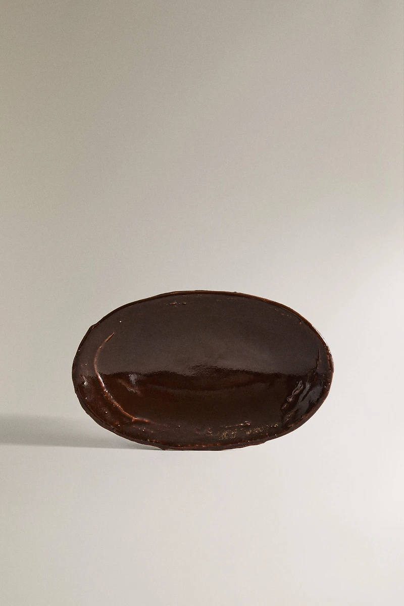 BROWN CERAMIC BATHROOM SOAP DISH