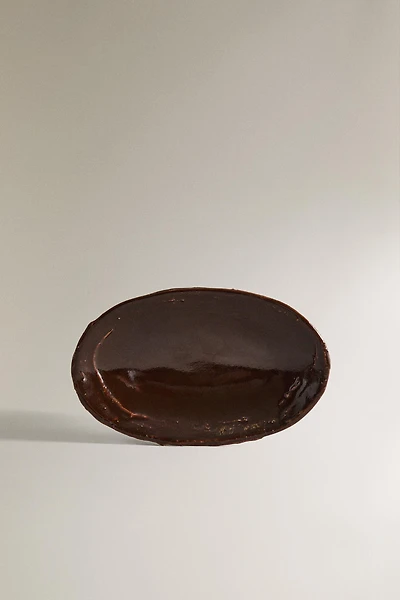 BROWN CERAMIC BATHROOM SOAP DISH