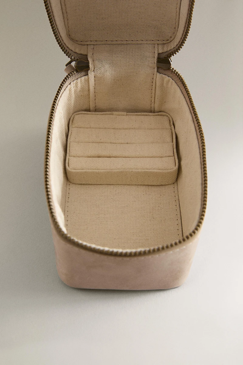 SMALL LEATHER TRAVEL JEWELLERY BOX