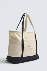 STRUCTURED CONTRAST TOTE BAG