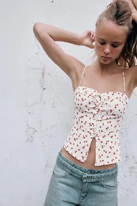 STRAWBERRY PRINT CORSET TOP