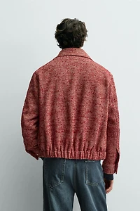WOOL BLEND TEXTURED OVERSHIRT