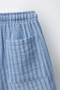 TEXTURED STRIPED SHORTS