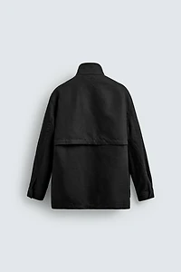 WASHED UTILITY POCKET OVERSHIRT