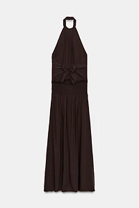 BEADED HALTER DRESS