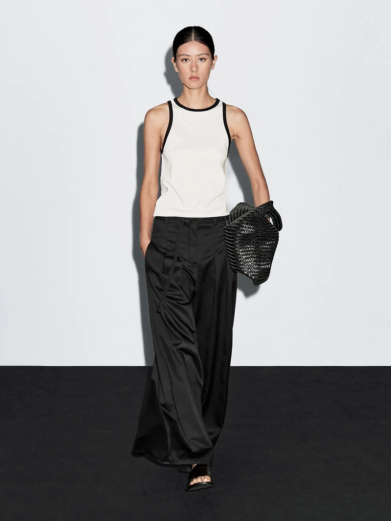 Palazzo trousers with tie