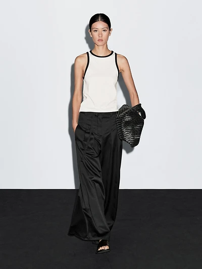 Palazzo trousers with tie