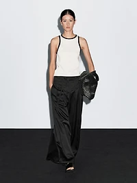 Palazzo trousers with tie