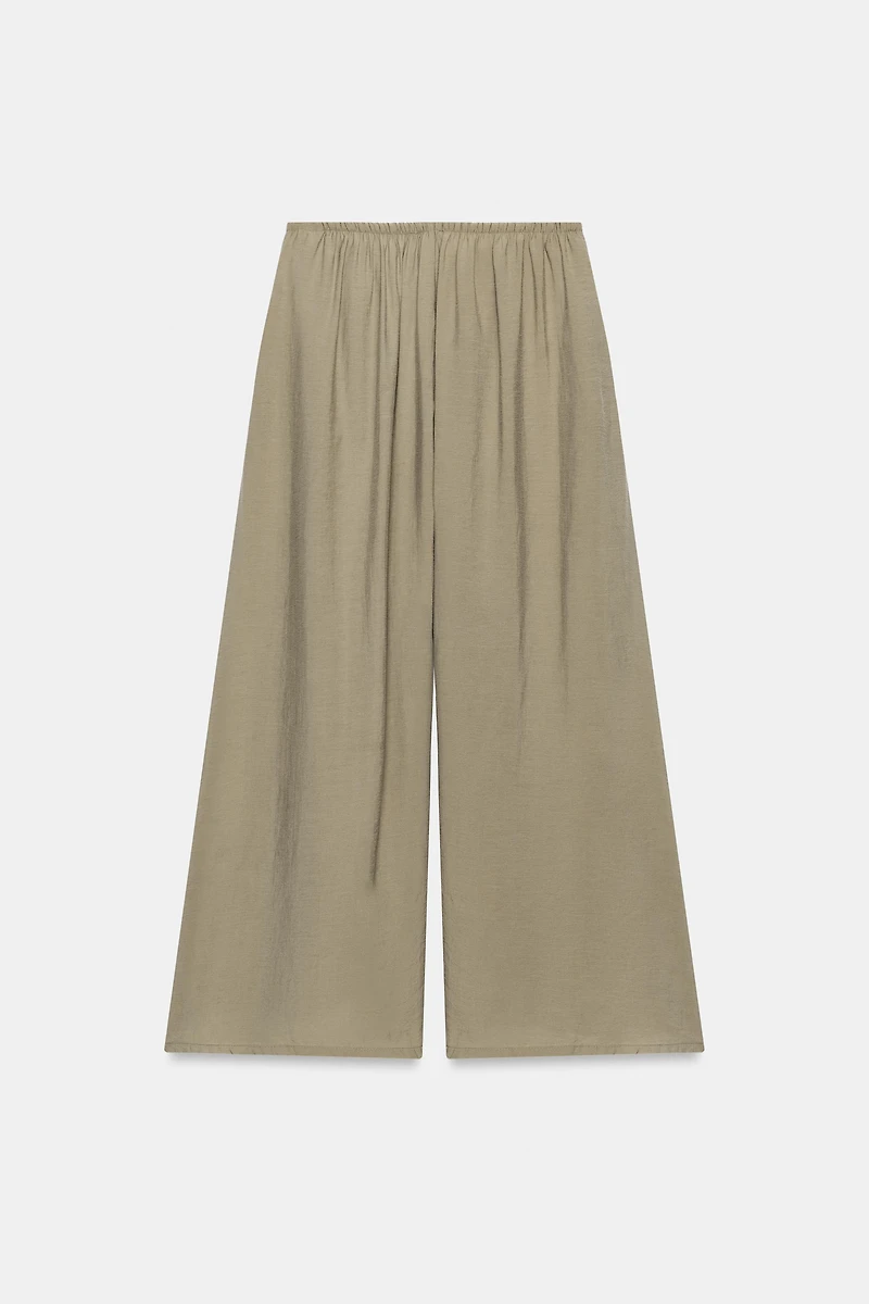 PANTALON PALAZZO FLUIDE À LACET