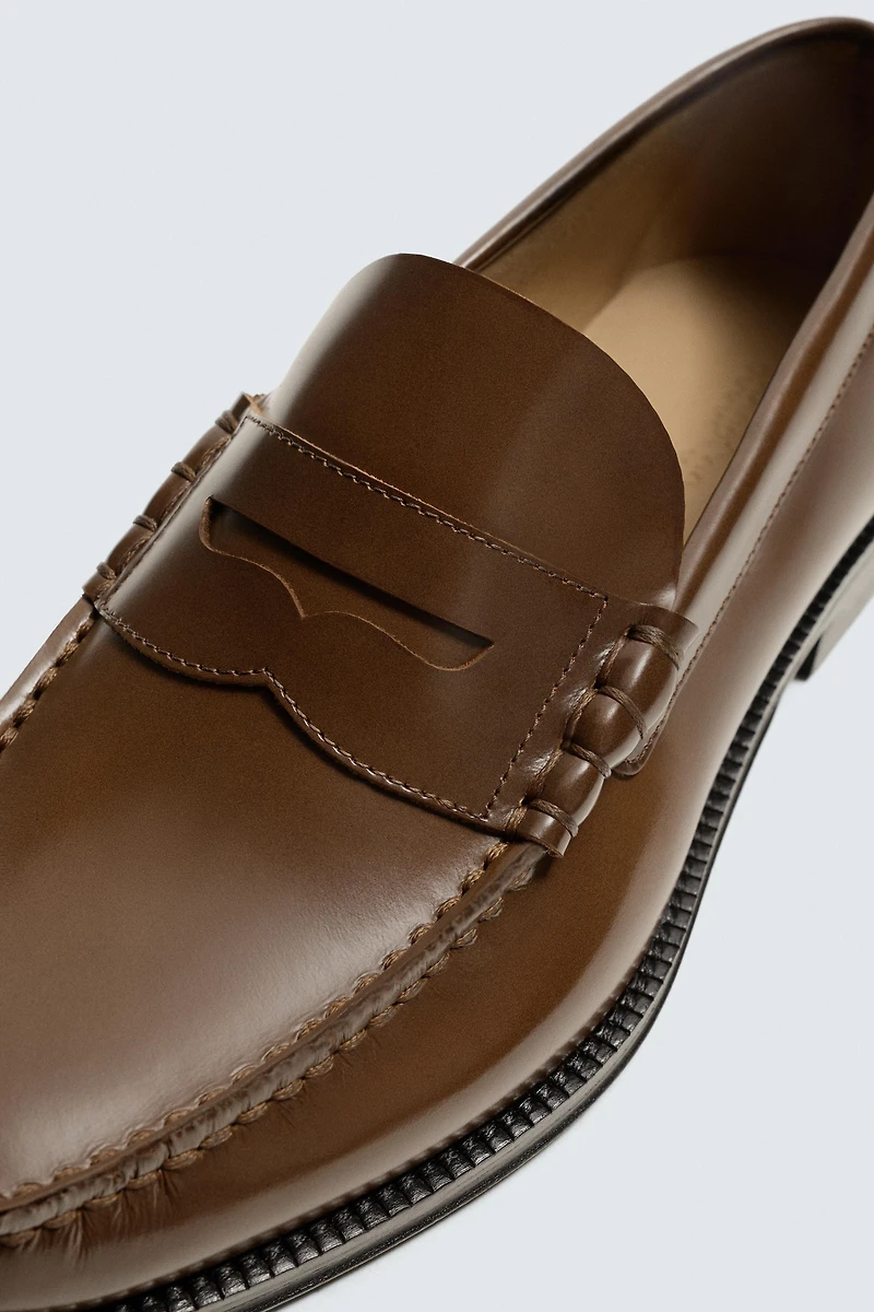 LEATHER PENNY LOAFERS