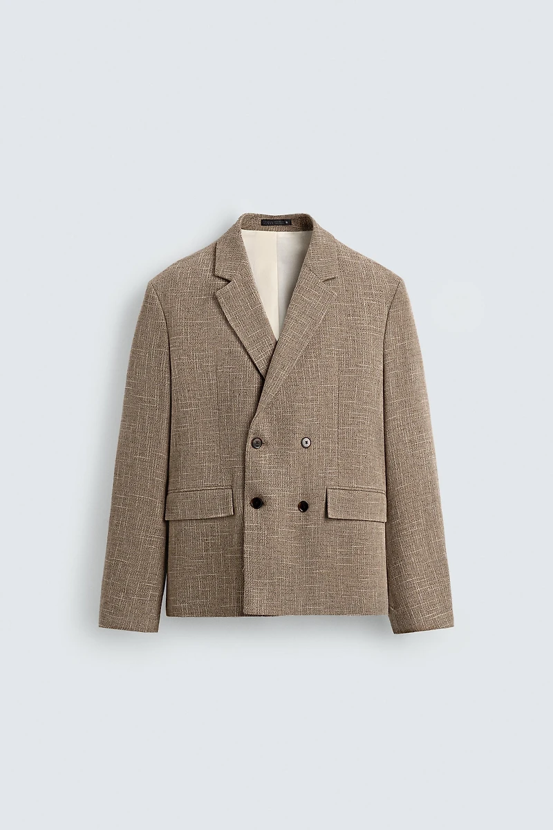 TEXTURED DOUBLE BREASTED BLAZER