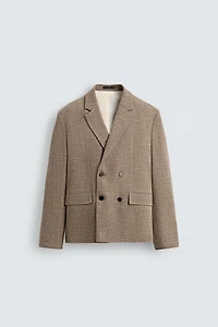 TEXTURED DOUBLE BREASTED BLAZER