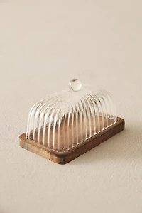 BEURRIER EN BOIS BOROSILICATÉ