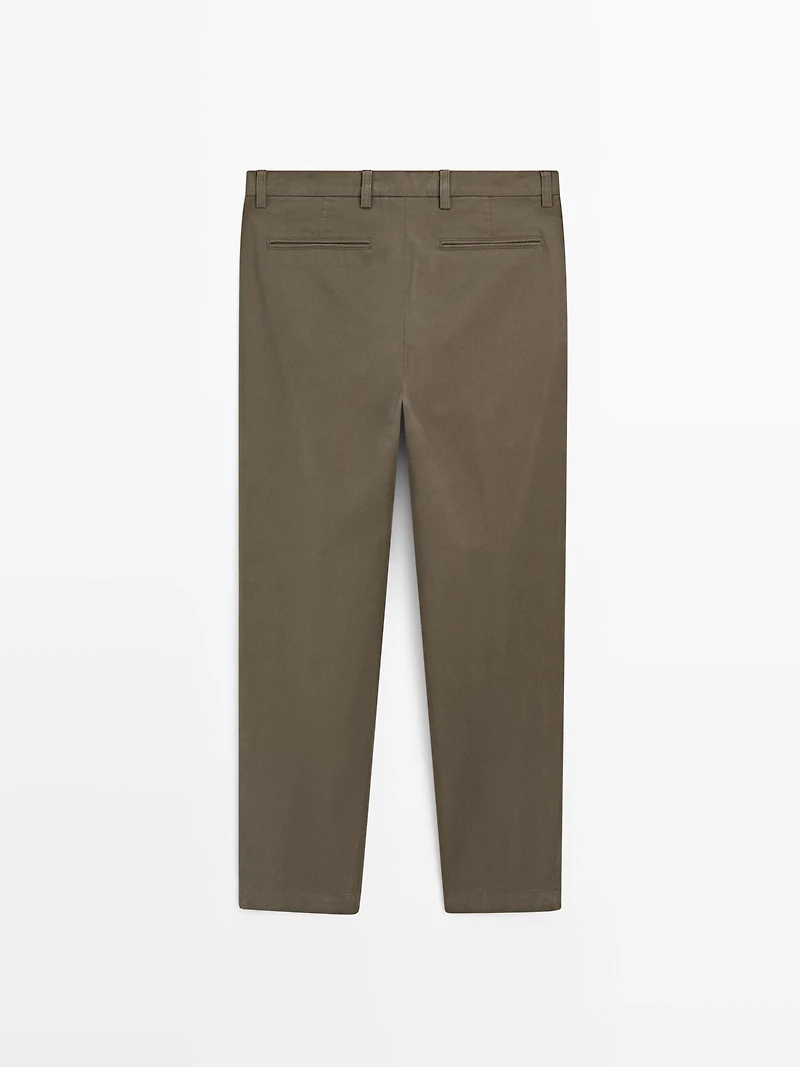 Slim fit textured trousers