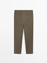 Slim fit textured trousers