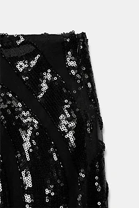 FRINGED SEQUIN SKIRT