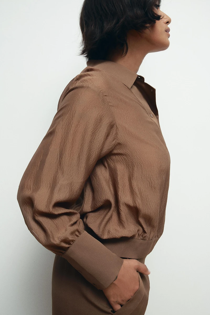 CHEMISE EN SOIE 100 % DOUBLE BOUTONNAGE