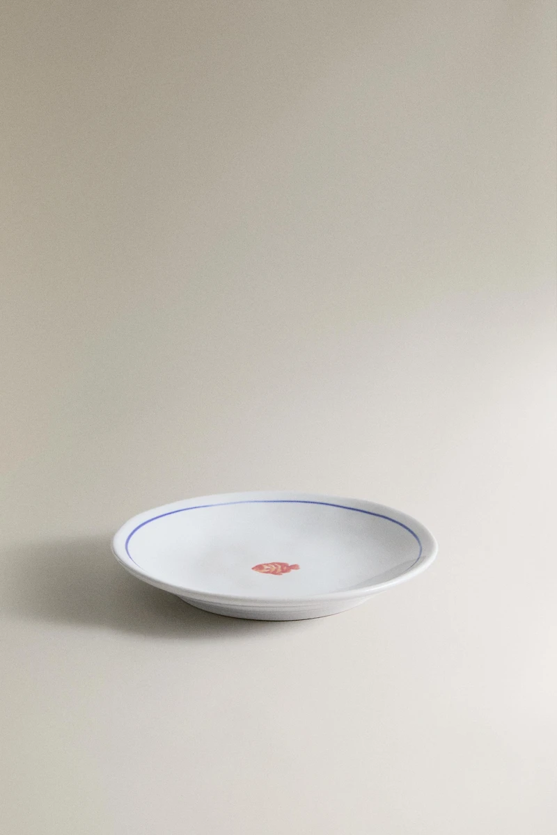 MARINE ANIMAL STONEWARE SIDE PLATE