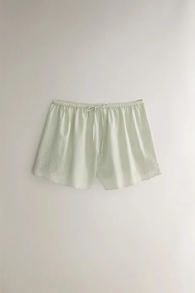 EMBROIDERED COTTON SHORTS