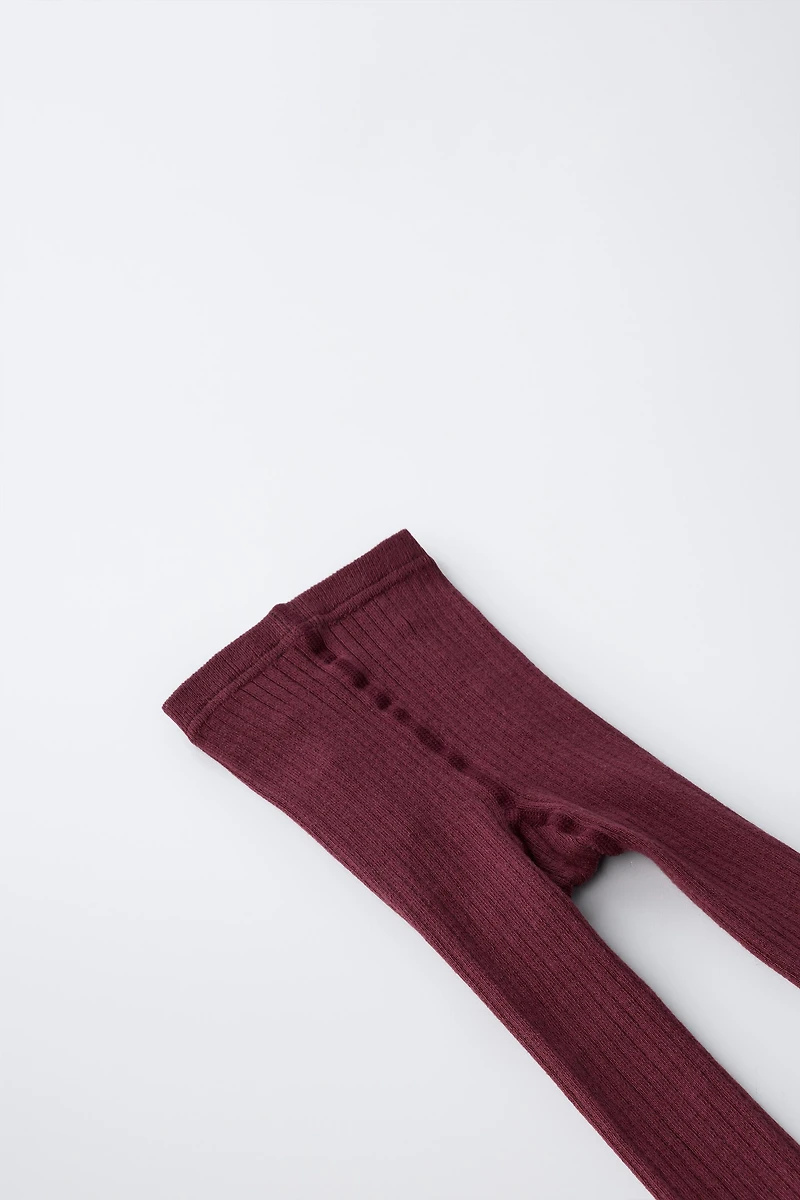 PLAIN RIBBED TIGHTS