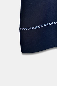 EMBROIDERED A-LINE MIDI SKIRT