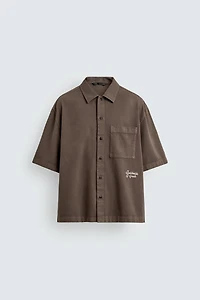 EMBROIDERED TEXTURED OVERSHIRT