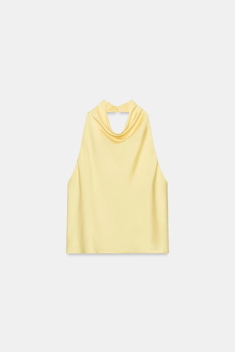 SATIN HALTER TOP