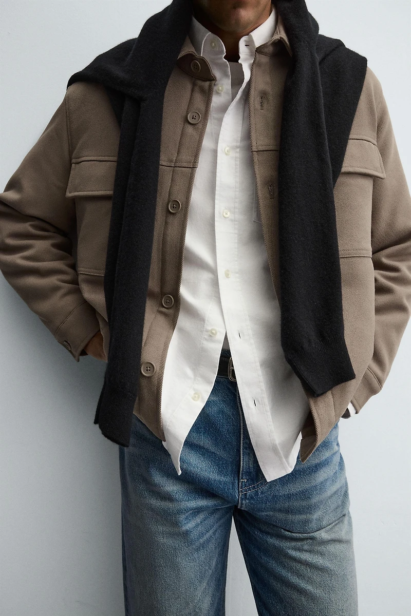 TEXTURED QUILTED OVERSHIRT