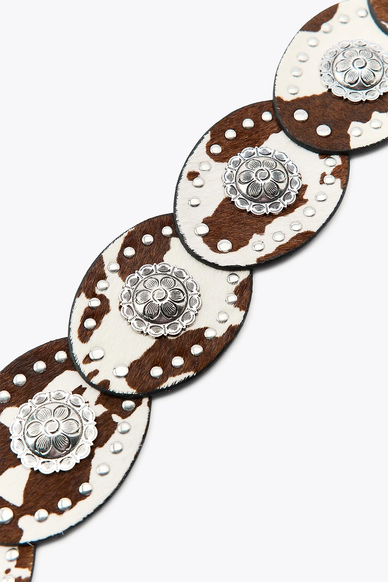 ANIMAL PRINT LEATHER BELT