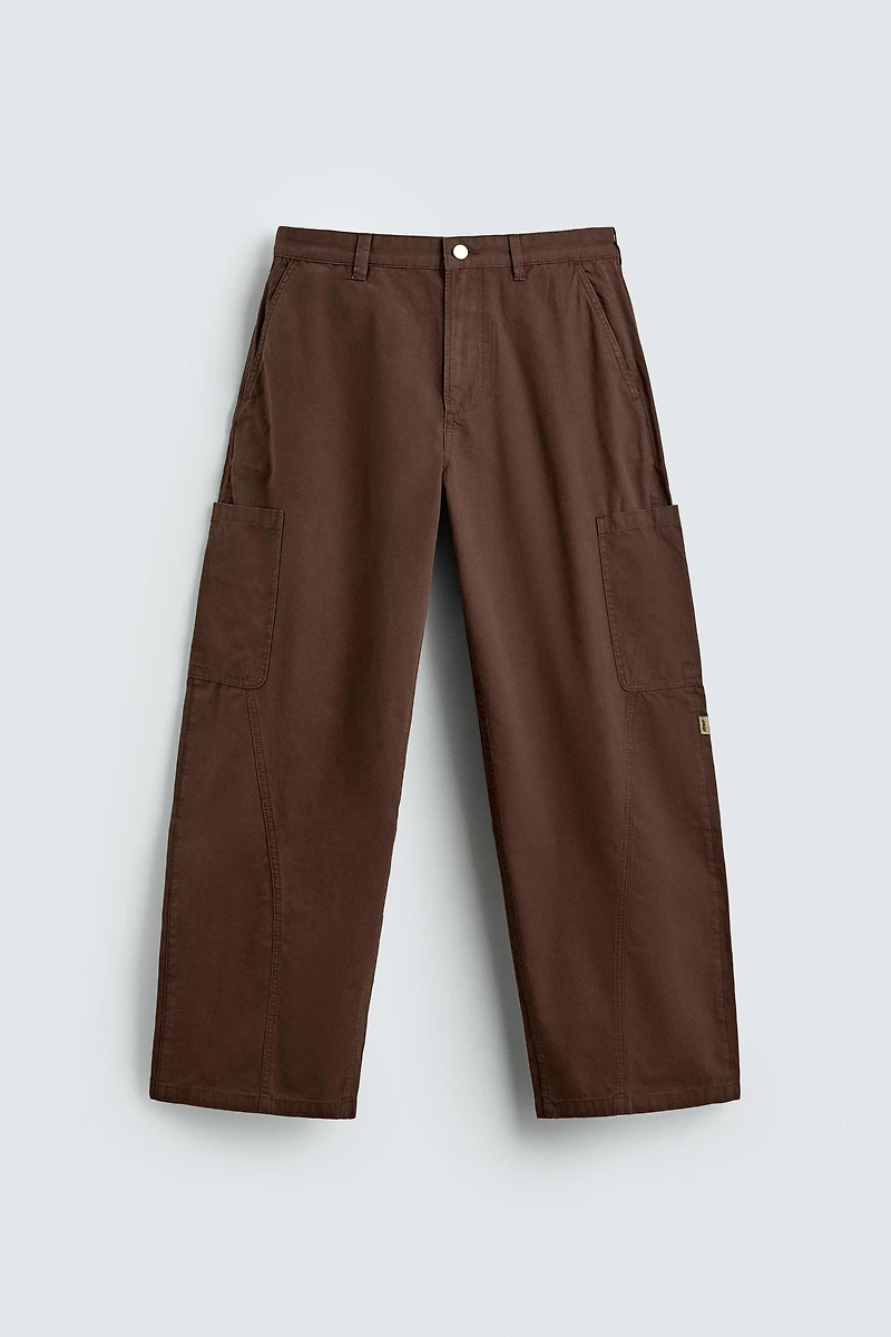 BALLOON FIT CARGO PANTS WITH SEAMS