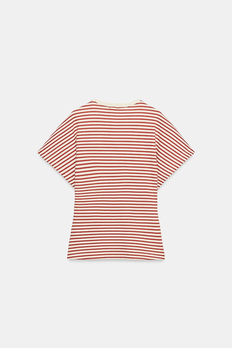 WIDE SLEEVE STRIPED T-SHIRT