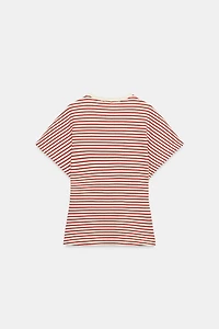 WIDE SLEEVE STRIPED T-SHIRT