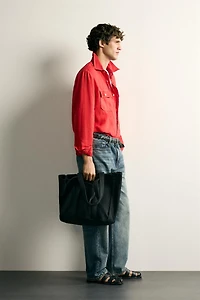 100% LINEN REGULAR FIT OVERSHIRT