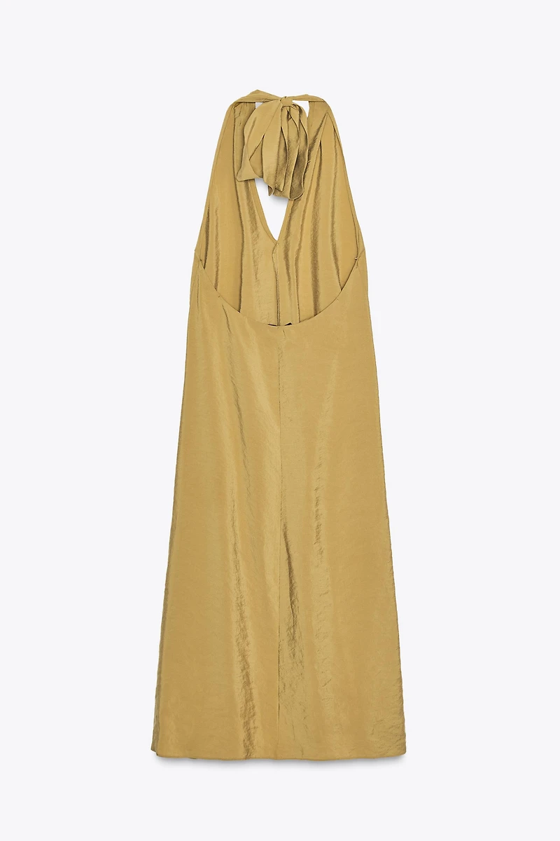 FLOWY HALTER MIDI DRESS