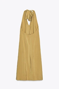 FLOWY HALTER MIDI DRESS