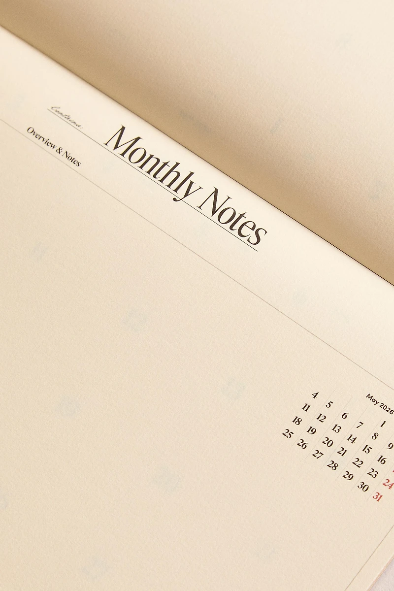 A5 MONTHLY PLANNER WITH GOLD RIMS