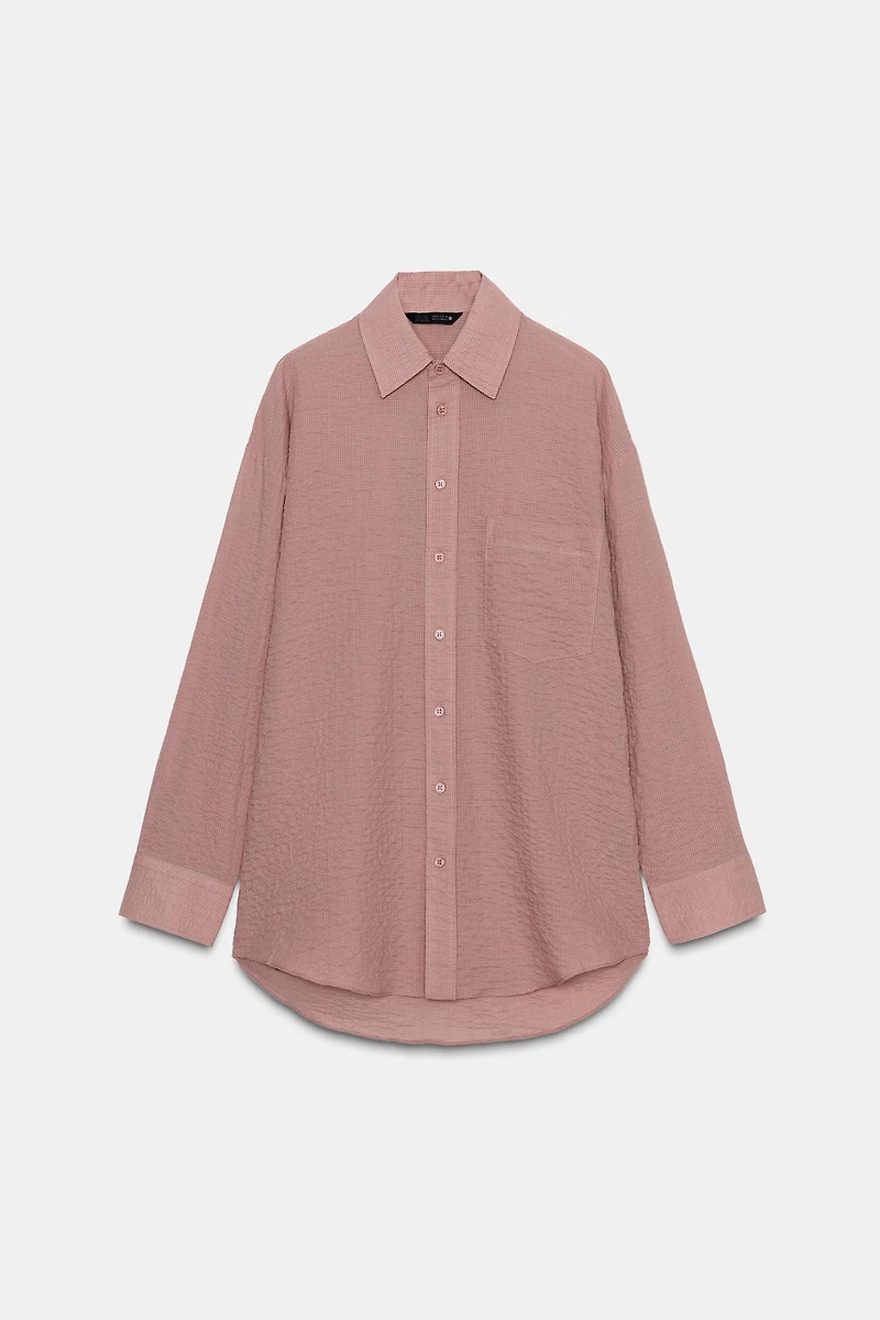 ZW COLLECTION TEXTURED OVERSIZED SHIRT