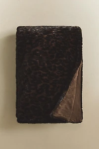 LEOPARD FAUX FUR BLANKET