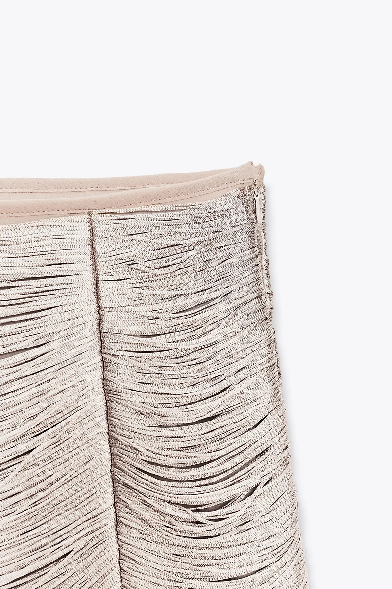 FRINGED MINI SKIRT