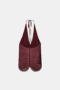 TOP HALTER À FRANGES