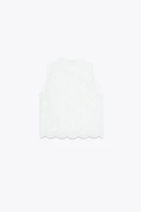 EMBROIDERED EYELET SHIRT