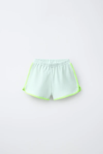 NEON CONTRAST WAFFLE SHORTS