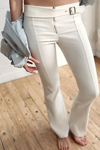 ELASTIC TWILL PANTS WITH BELT LOOP DETAIL