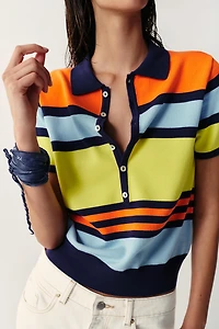 POLO EN MAILLE À RAYURES