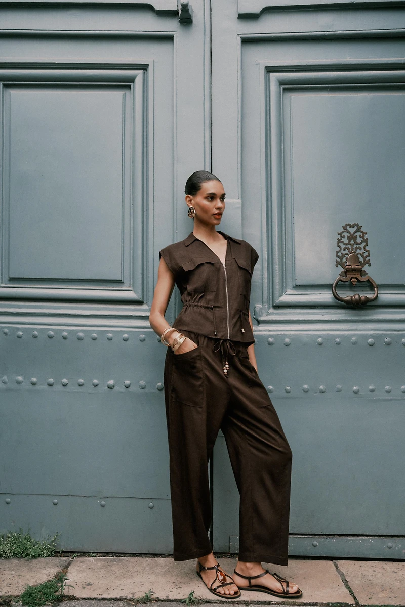 PANTALON AVEC LIN CORDON FANTAISIE
